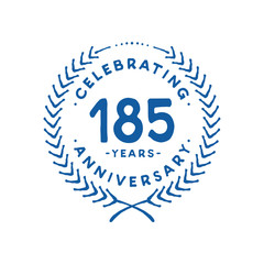 185 years design template. 185th logo. Vector and illustration.