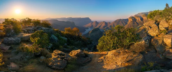 Fototapeten three rondavels and blyde river canyon at sunset, south africa © Christian B.