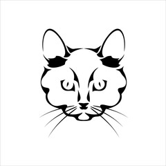  cat face design on white background.Element In Trendy Style.