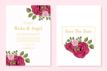 Templates for wedding invitation cards with beautiful floral designs.