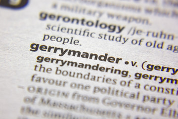 Word or phrase Gerrymander in a dictionary.
