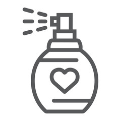 Love perfume line icon, valentine and holiday, aroma sign, vector graphics, a linear pattern on a white background, eps 10.