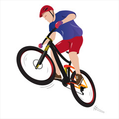 Mountain Bike. Downhill Bike. Vector Illustration.