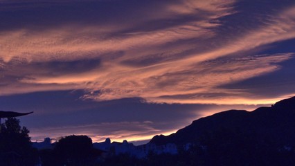 Sonnenuntergang in den Bergen Andalusiens