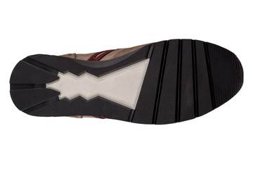 italian leather shoes, boots , moccasin, sport shoes,sole,  on a perfect white background, stock...