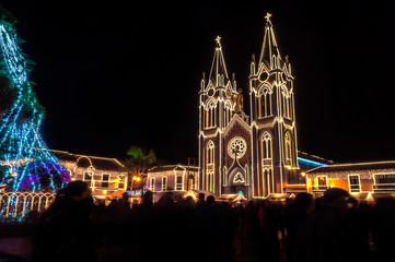 Fototapeta na wymiar Christmas lighting in Corrales Boyacá Colombia