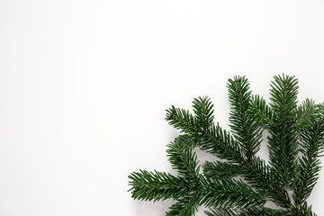 Christmas tree border isolated on white background.
