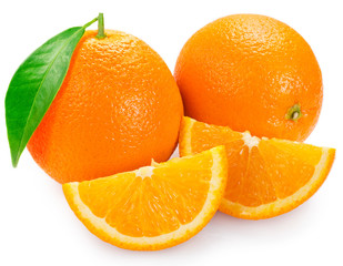 Fresh orange isolated on white background