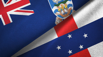 Falkland Islands and Netherlands Antilles two flags textile cloth