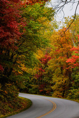 Driving on a fall road - Blue Ridge Parkway