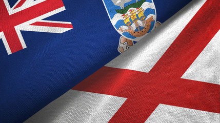 Falkland Islands and Northern Ireland two flags textile cloth, fabric texture