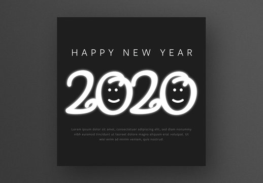 New Years Eve Card Layout with Bright White Color
