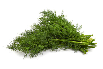 Fresh green dill, isolated on white background