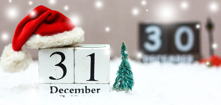 wooden christmas date with background