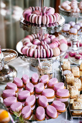 Delicious wedding reception candy bar dessert table