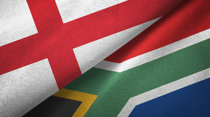 England and South Africa two flags textile cloth, fabric texture © Aleks Taurus