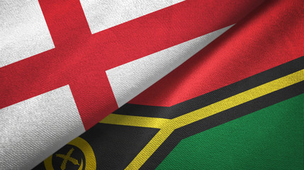England and Vanuatu two flags textile cloth, fabric texture