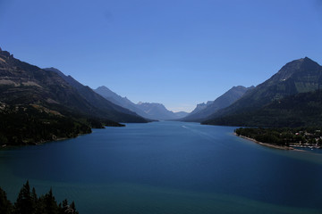 mountains and a lake