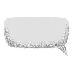Speech empty bubble with with noise sand texture trendy