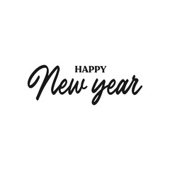 Fototapeta na wymiar Happy new year typography sign. Vector Lettering Composition. Holiday design for greeting card.