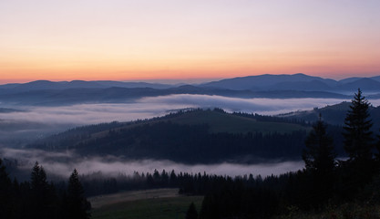 a beautiful sunrise over mountain