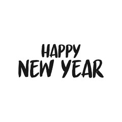Happy new year typography sign. Vector Lettering Composition. Holiday design for greeting card.