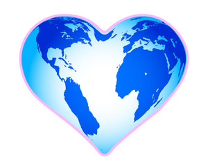 Heart globe icon