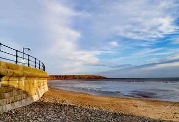 Stylised photo of Filey beach in North Yorkshire.