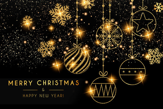 Merry Christmas background. gift, confetti, golden snowflake and Xmas balls.christmas mockup. 2020 happy new year. merry christmas gift card.