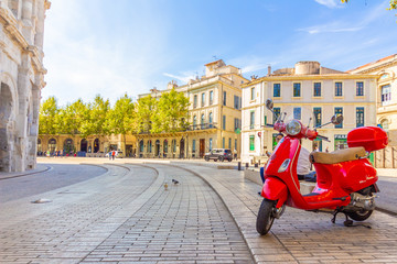Obraz premium Red scooter in France