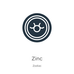 Zinc icon vector. Trendy flat zinc icon from zodiac collection isolated on white background. Vector illustration can be used for web and mobile graphic design, logo, eps10