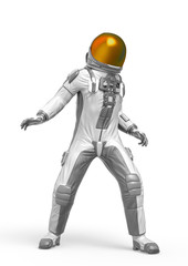 astronaut explorer exploring in white background