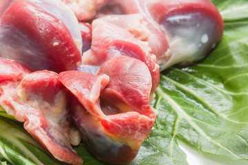 Fresh raw chicken gizzards