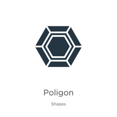 Poligon icon vector. Trendy flat poligon icon from shapes collection isolated on white background. Vector illustration can be used for web and mobile graphic design, logo, eps10