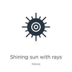 Shining sun with rays icon vector. Trendy flat shining sun with rays icon from nature collection isolated on white background. Vector illustration can be used for web and mobile graphic design, logo,