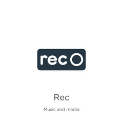 Rec icon vector. Trendy flat rec icon from music and media collection isolated on white background. Vector illustration can be used for web and mobile graphic design, logo, eps10