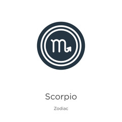 Obraz premium Scorpio icon vector. Trendy flat scorpio icon from zodiac collection isolated on white background. Vector illustration can be used for web and mobile graphic design, logo, eps10