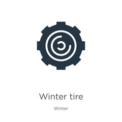 Winter tire icon vector. Trendy flat winter tire icon from winter collection isolated on white background. Vector illustration can be used for web and mobile graphic design, logo, eps10