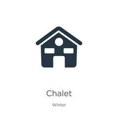 Chalet icon vector. Trendy flat chalet icon from winter collection isolated on white background. Vector illustration can be used for web and mobile graphic design, logo, eps10