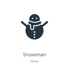 Snowman icon vector. Trendy flat snowman icon from winter collection isolated on white background. Vector illustration can be used for web and mobile graphic design, logo, eps10