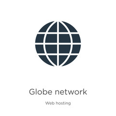 Globe network icon vector. Trendy flat globe network icon from web hosting collection isolated on white background. Vector illustration can be used for web and mobile graphic design, logo, eps10