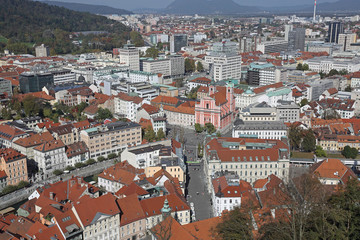 Obraz premium Aerial Ljubljana Slovenia