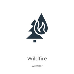 Fototapeta premium Wildfire icon vector. Trendy flat wildfire icon from weather collection isolated on white background. Vector illustration can be used for web and mobile graphic design, logo, eps10