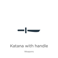 Katana with handle icon vector. Trendy flat katana with handle icon from weapons collection isolated on white background. Vector illustration can be used for web and mobile graphic design, logo, eps10