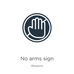 Fototapeta premium No arms sign icon vector. Trendy flat no arms sign icon from weapons collection isolated on white background. Vector illustration can be used for web and mobile graphic design, logo, eps10