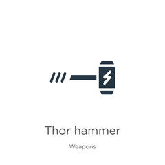Thor hammer icon vector. Trendy flat thor hammer icon from weapons collection isolated on white background. Vector illustration can be used for web and mobile graphic design, logo, eps10