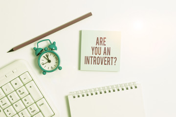 Handwriting text writing Are You An Introvertquestion. Conceptual photo demonstrating who tends to...