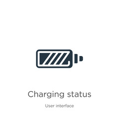 Charging status icon vector. Trendy flat charging status icon from user interface collection isolated on white background. Vector illustration can be used for web and mobile graphic design, logo,