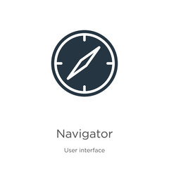 Navigator icon vector. Trendy flat navigator icon from user interface collection isolated on white background. Vector illustration can be used for web and mobile graphic design, logo, eps10