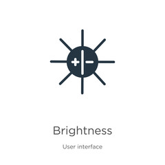 Obraz premium Brightness icon vector. Trendy flat brightness icon from user interface collection isolated on white background. Vector illustration can be used for web and mobile graphic design, logo, eps10